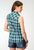 Roper Womens 1967 Ocean Plaid Blue Cotton Blend S/L Shirt