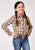 Roper Kids Girls 1970 Plaid Brown Cotton Blend Fancy L/S Shirt