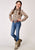 Roper Kids Girls 1970 Plaid Brown Cotton Blend Fancy L/S Shirt