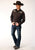 Roper Mens Horseshoe Trio Brown Poly/Rayon L/S Shirt