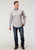 Roper Mens 1916 Solid Poplin Grey 100% Cotton Snap L/S Shirt
