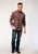 Roper Mens Arrow Dobby Plaid Brown 100% Cotton L/S Shirt