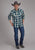 Roper Mens 2183 Contrast Dobby Blue 100% Cotton L/S Shirt