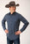 Roper Mens Midnight Geo Blue 100% Cotton L/S Shirt