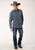 Roper Mens Midnight Geo Blue 100% Cotton L/S Shirt