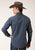 Roper Mens Midnight Geo Blue 100% Cotton L/S Shirt
