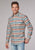 Roper Mens 2007 Distressed Aztec Cream 100% Cotton L/S Shirt