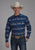 Roper Mens 2168 Ombre Aztec Blue 100% Cotton L/S Shirt