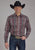 Roper Mens 2178 Winter Aztec Burgundy 100% Cotton L/S Shirt