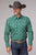 Roper Mens 2018 Jade Paisley Green 100% Cotton L/S Shirt
