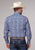 Roper Mens 2024 River Paisley Blue 100% Cotton L/S Shirt