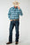 Roper Mens Cool Breeze Plaid Blue 100% Cotton L/S Shirt