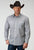 Roper Mens 1934 Silver Medallion Grey 100% Cotton Btn L/S Shirt