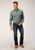 Roper Mens Olive Foulard Green 100% Cotton L/S Shirt