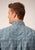 Roper Mens Peacock Paisley Blue 100% Cotton L/S Shirt