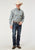 Roper Mens Delft Paisley Blue 100% Cotton L/S Shirt