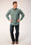 Roper Mens Olive Foulard Green 100% Cotton L/S Shirt