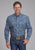 Roper Mens River Paisley Blue 100% Cotton 1 Pkt L/S Shirt