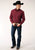 Roper Mens Amarillo Black Fill Wine 100% Cotton L/S Shirt