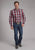 Roper Mens 2248 Plaid Wine/Smoke 100% Cotton Btn L/S Shirt