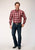 Roper Mens Basic Plaid Red 100% Cotton L/S Shirt