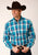 Roper Mens Moon Plaid Blue Cotton Blend L/S Shirt