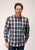 Roper Mens West Plaid Black 100% Cotton L/S Shirt