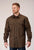 Roper Mens Brush Twill Olive 100% Cotton L/S Shirt