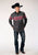 Roper Mens Aztec Border Black 100% Cotton L/S Shirt