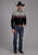 Roper Mens Ombre Aztec Border Black/Grey 100% Cotton L/S Shirt