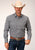 Roper Mens Silver Foulard Grey 100% Cotton Tall L/S Shirt