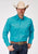 Roper Mens Stretch Poplin Turquoise Cotton Blend Tall L/S Shirt