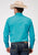 Roper Mens Stretch Poplin Turquoise Cotton Blend Tall L/S Shirt
