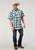 Roper Mens 1892 Arrow Dobby Blue 100% Cotton S/S Shirt
