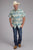 Roper Mens Tropical Resort Print Brown/Blue 100% Cotton S/S Shirt