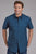 Roper Mens 2350 Diamond Print Blue 100% Cotton S/S Shirt