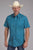 Roper Mens Denim Paisley Print Blue 100% Cotton S/S Shirt