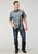 Roper Mens 1895 River Aztec Grey 100% Cotton S/S Shirt