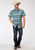 Roper Mens 1899 Aztec Blanket Blue 100% Cotton S/S Shirt