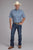 Roper Mens 2379 Prairie Paisley Blue 100% Cotton Btn S/S Shirt