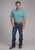 Roper Mens 2380 Jade Medallion Green 100% Cotton 1 Pkt S/S Shirt