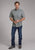 Roper Mens Stretch Medallion Paisley Grey Cotton Blend 1 Pkt S/S Shirt