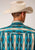 Roper Mens 1475 Aztec Stripe Green 100% Cotton S/S Shirt