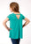 Roper Girls Kids Turquoise Poly/Rayon GRL PWR S/S Shirt