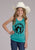 Roper Youth Girls Life Is Better With A Horse Turquoise Poly/Rayon S/L Tank Top
