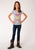 Roper Girls Heather Grey Poly/Rayon Ride Like A Girl S/S T-Shirt