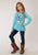 Roper Girls Turquoise Poly/Rayon Cactus L/S T-Shirt