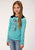 Roper Girls Kids Turquoise Poly/Rayon Bronc Rider L/S Western T-Shirt