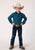 Roper Boys Tiles Print Green 100% Cotton L/S Shirt