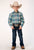 Roper Boys Ocean Plaid Blue 100% Cotton L/S Shirt